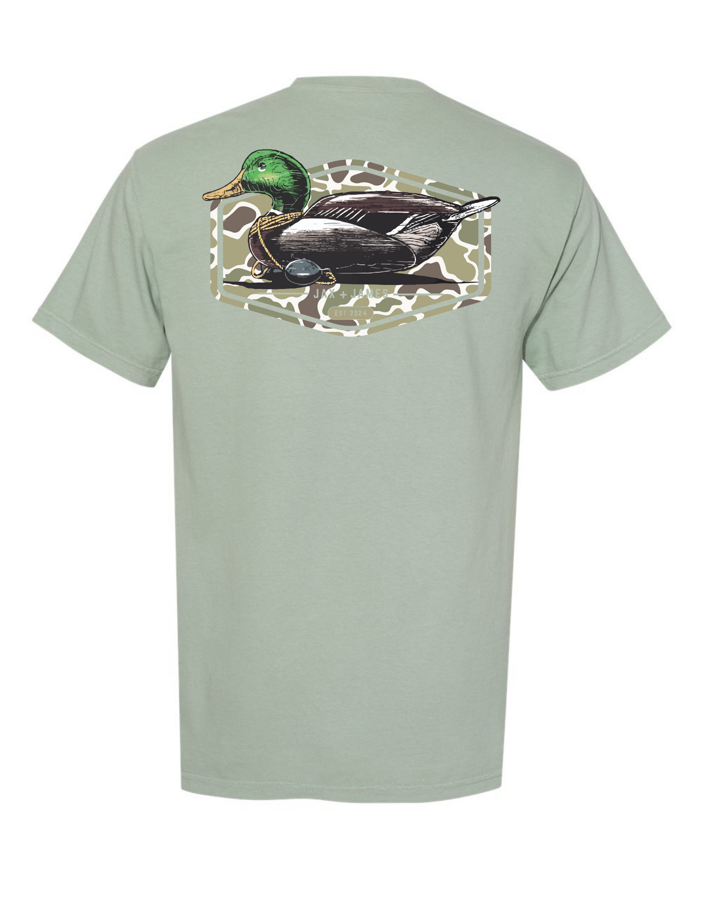 Camo Duck Decoy Comfort Color Pocket Tee