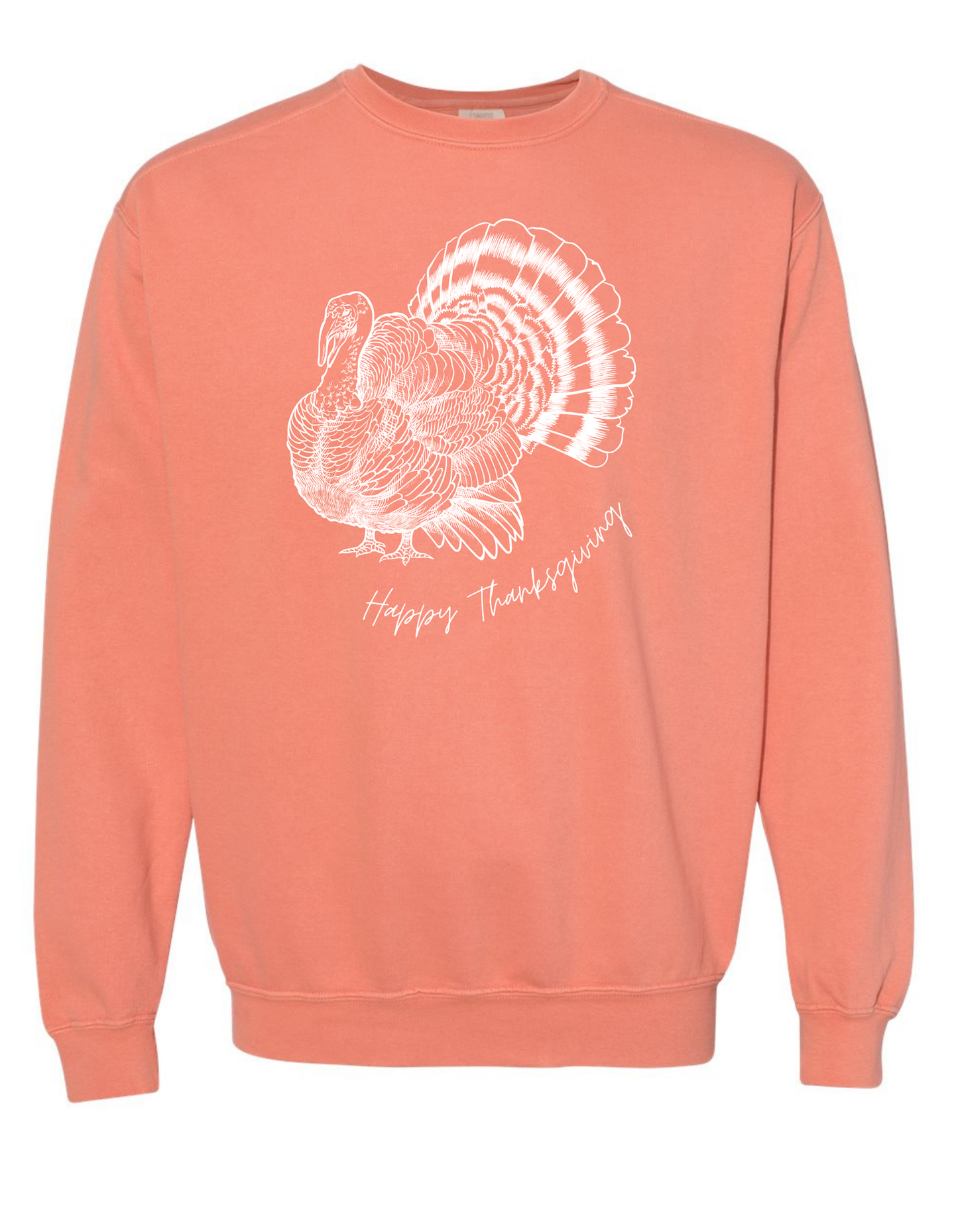 Happy Thanksgiving Turkey Comfort Color Tee (Sweatshirts available)