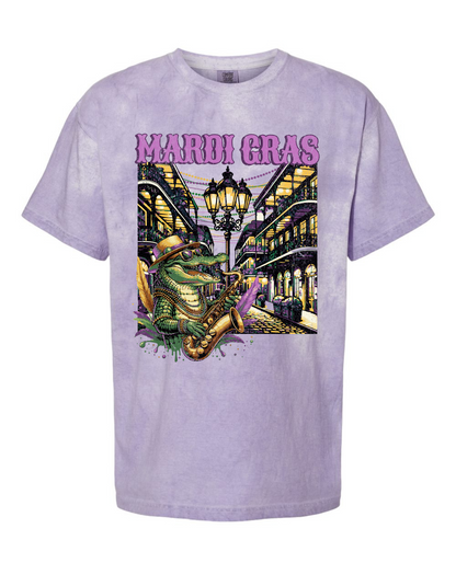 Mardi Gras Gator Comfort Color Tee