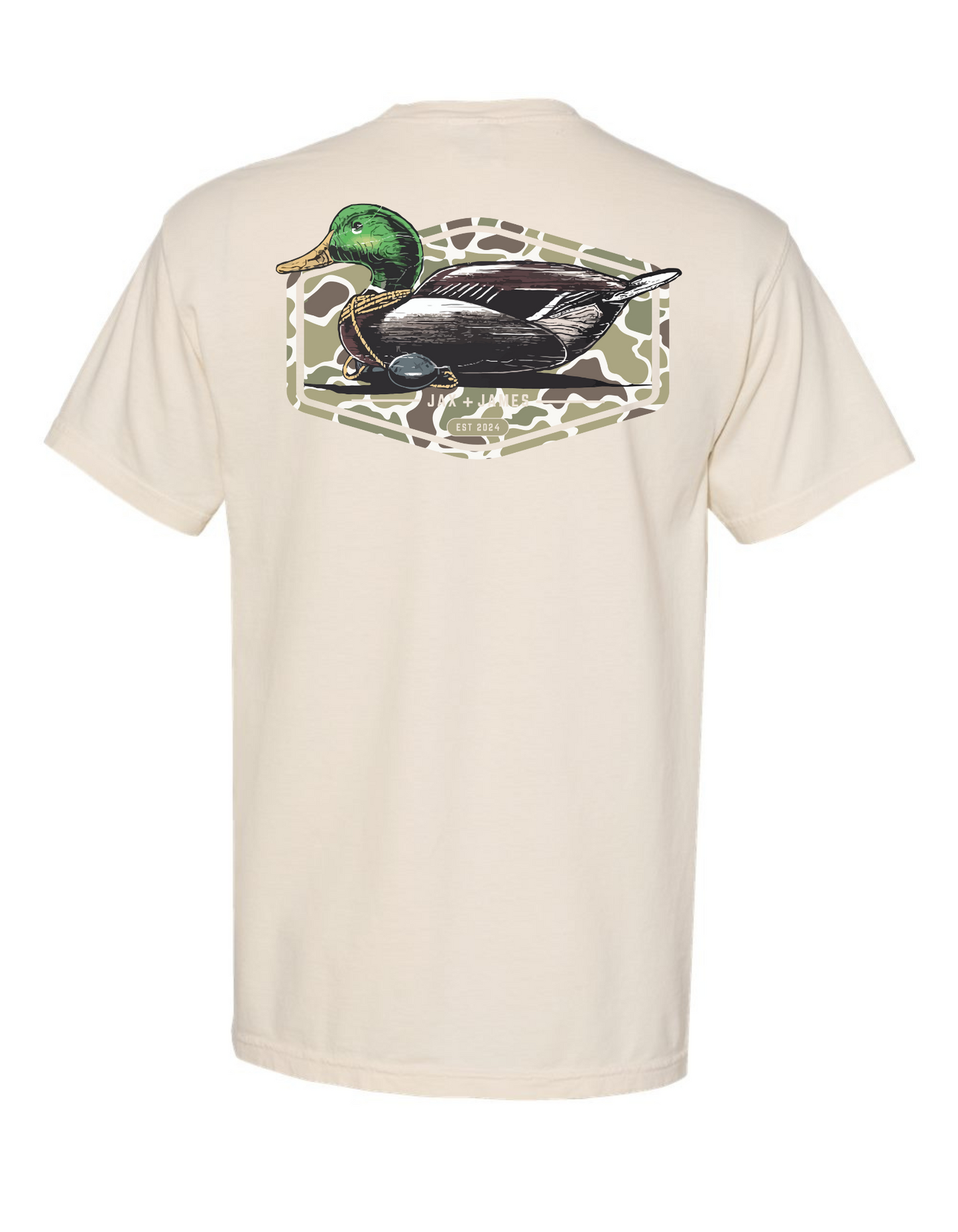 Camo Duck Decoy Comfort Color Pocket Tee