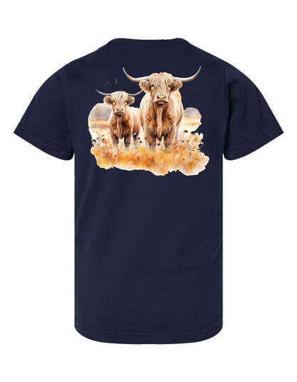 Watercolor Highland Cattle Specialty Tee