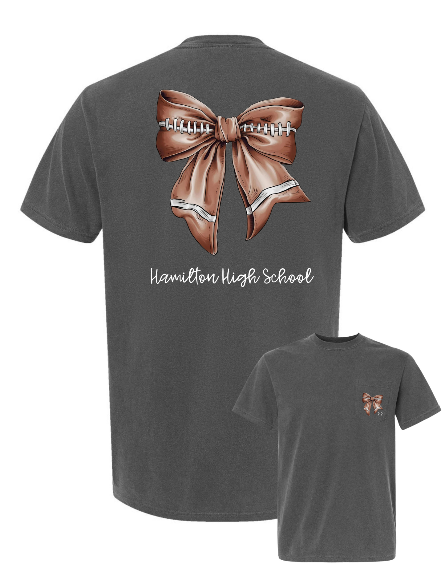 Football Bow Comfort Color Tee