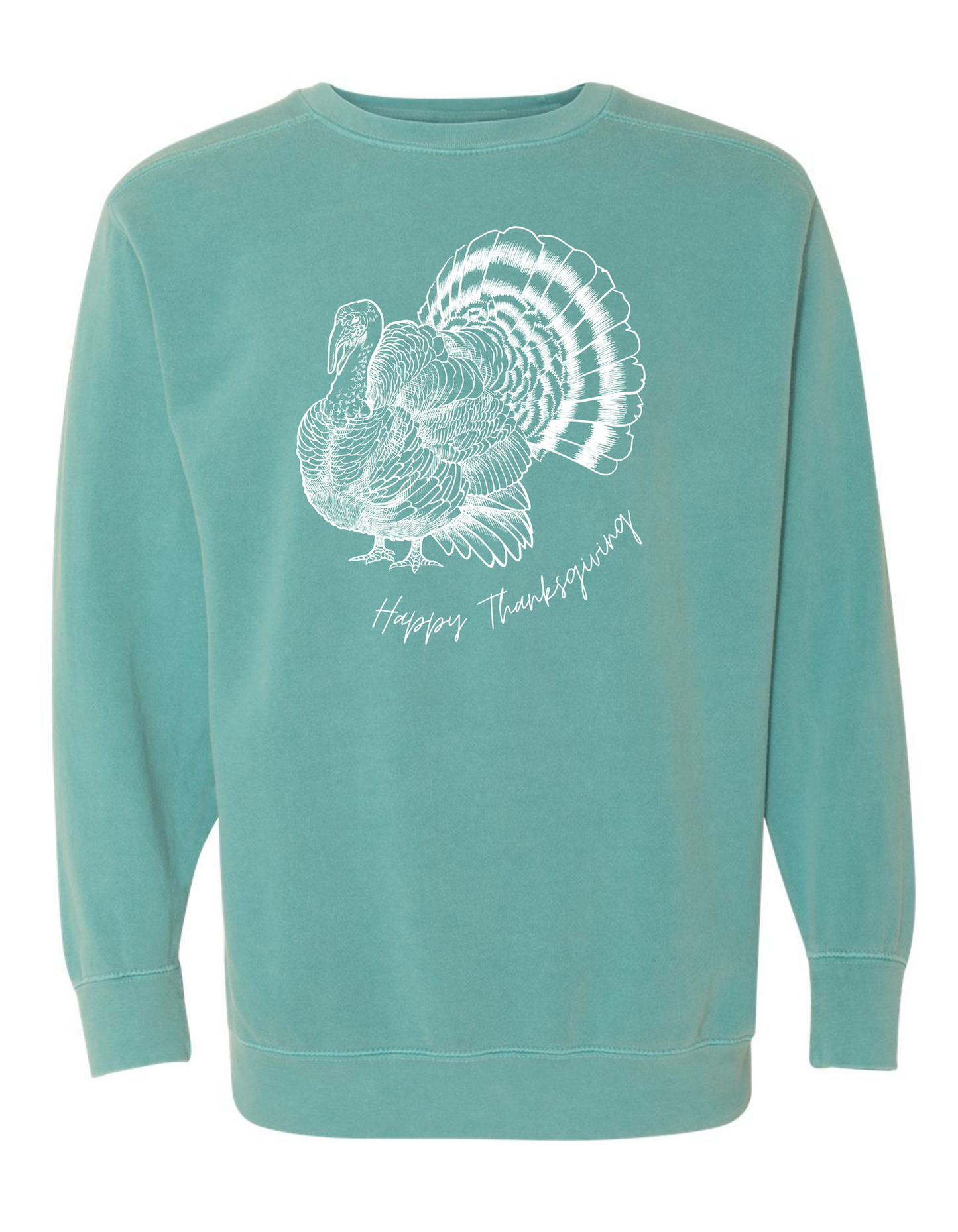 Happy Thanksgiving Turkey Comfort Color Tee (Sweatshirts available)