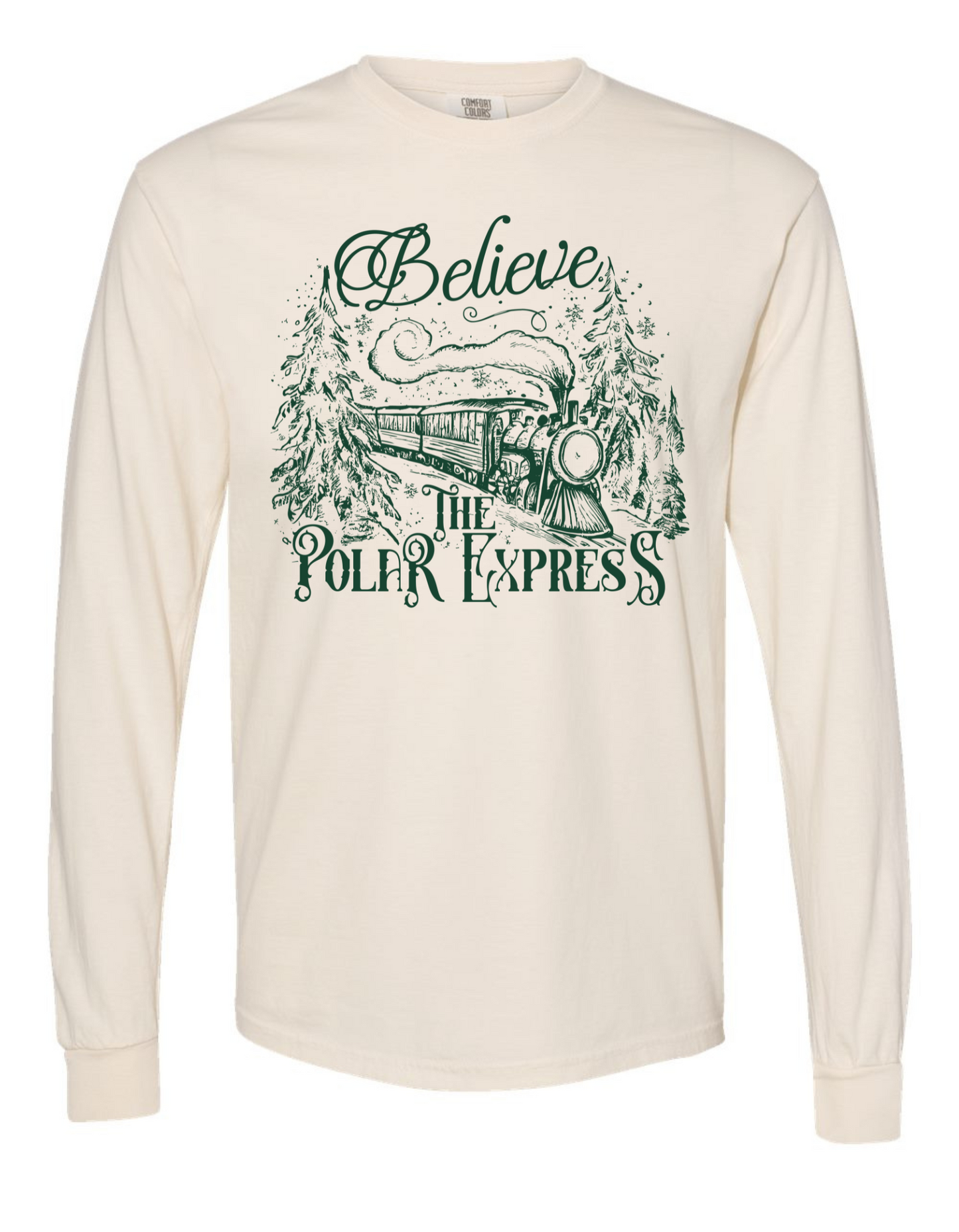 All Aboard the Polar Express Long Sleeve Comfort Color Tee