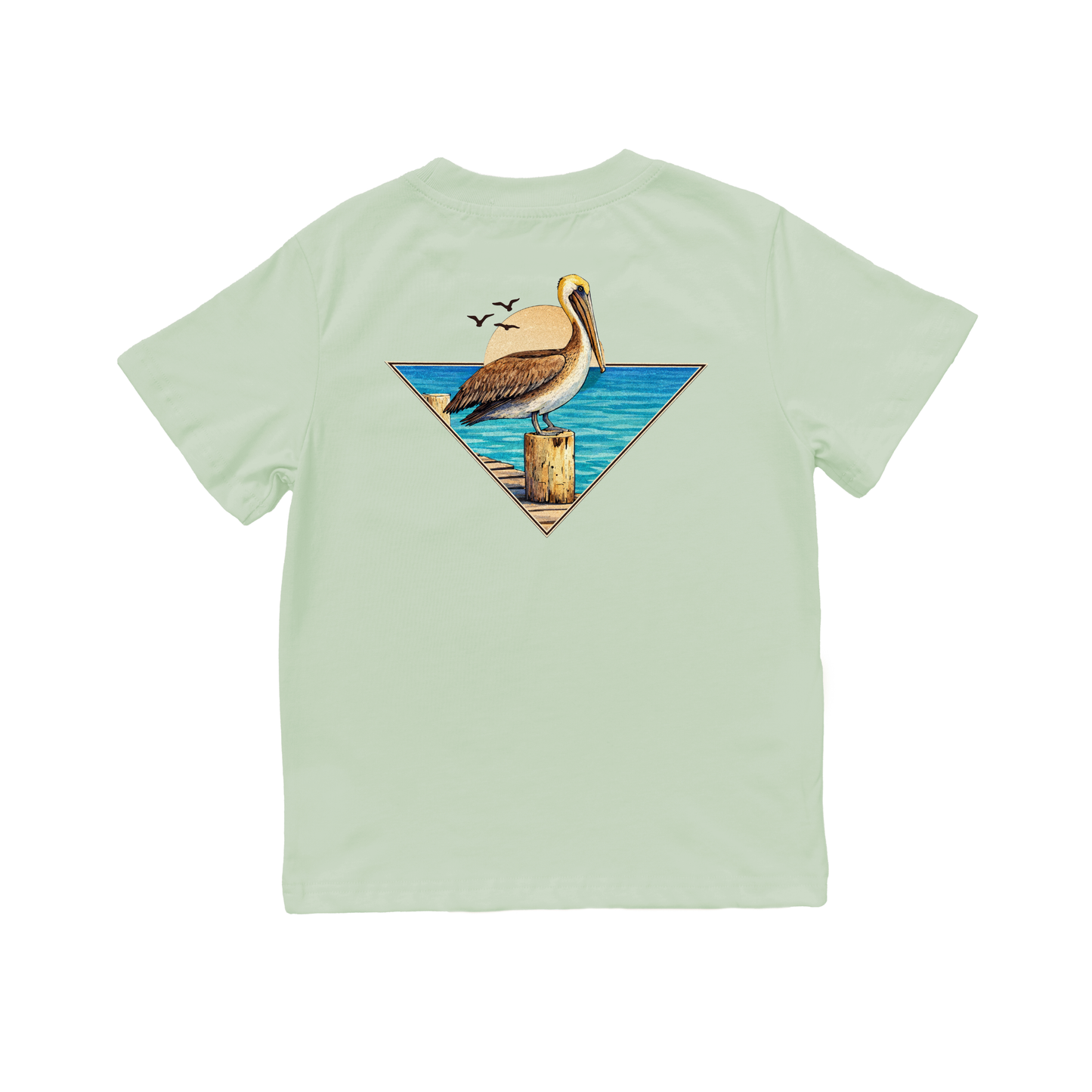 Jax and James Coastal Pelican Tee Sage Pocket Southern Lifestyle Apparel