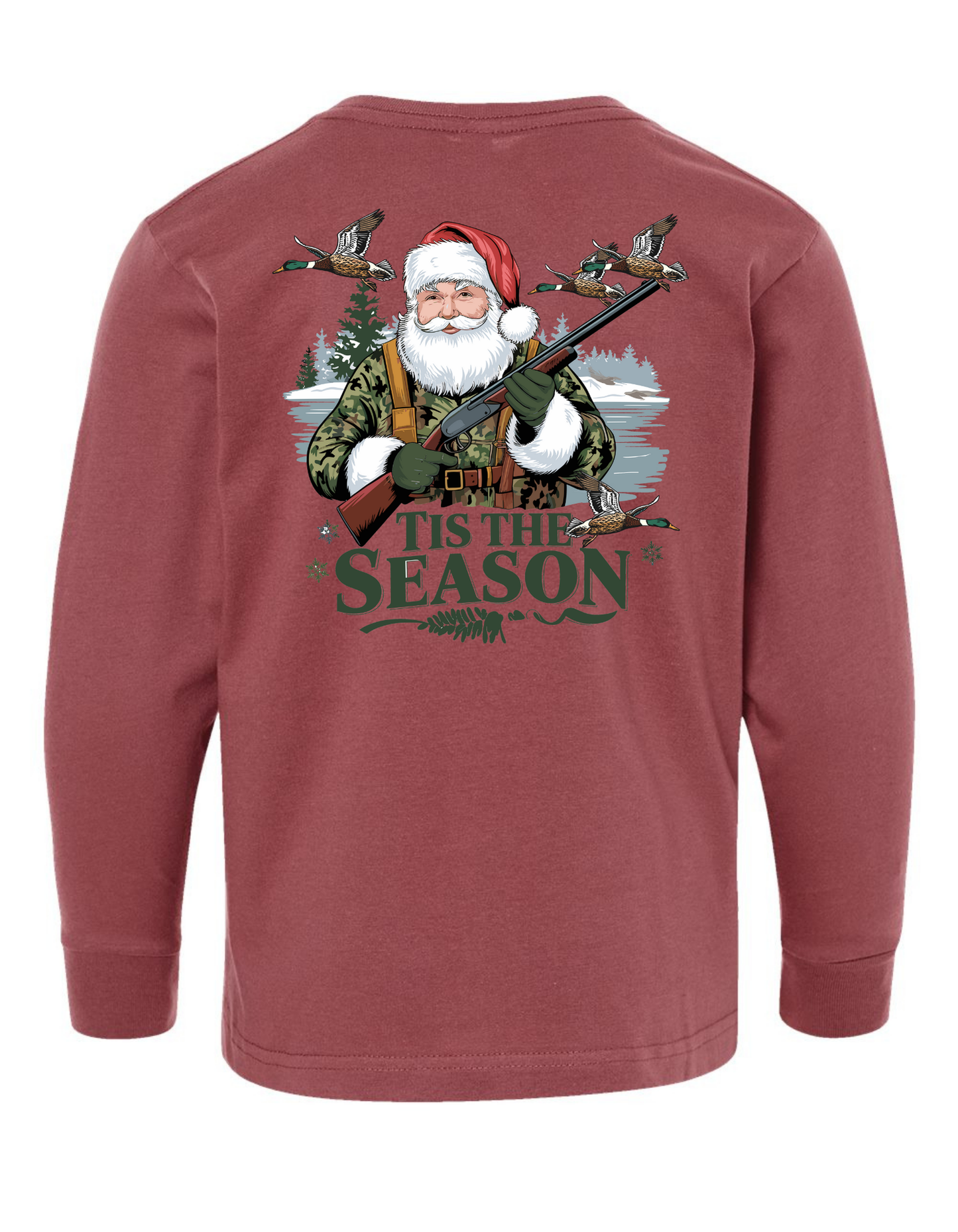 Duck Hunting Santa Long Sleeve Specialty Tee