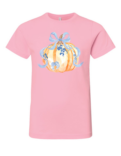 Blue Bow Pumpkin Comfort Color Tee