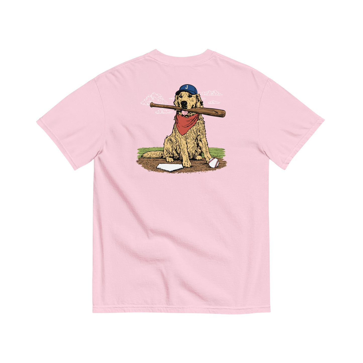 Jax and James Ballpark Buddy Pocket Tee Light Pink Southern Lifestyle Apparel