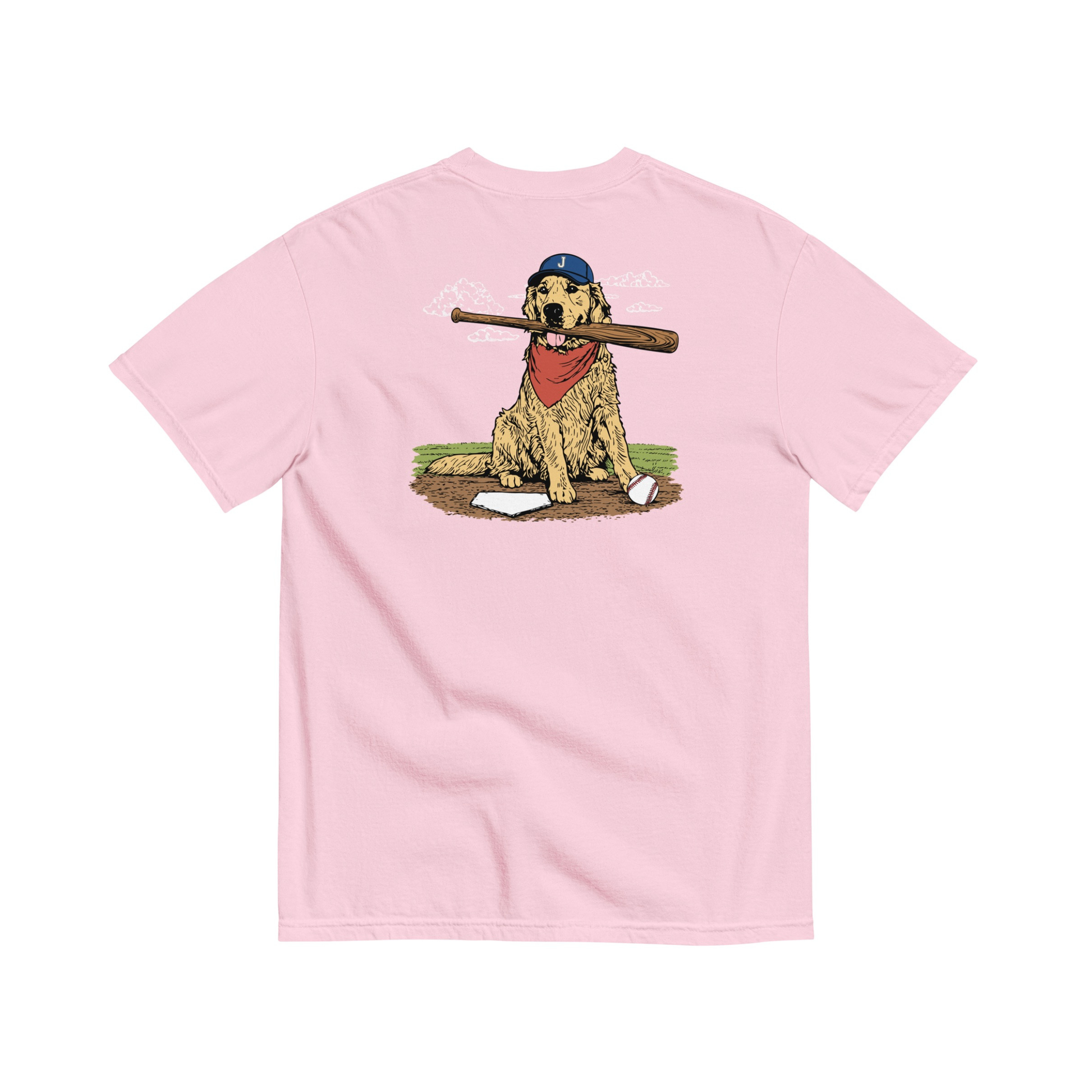 Jax and James Ballpark Buddy Pocket Tee Light Pink Southern Lifestyle Apparel