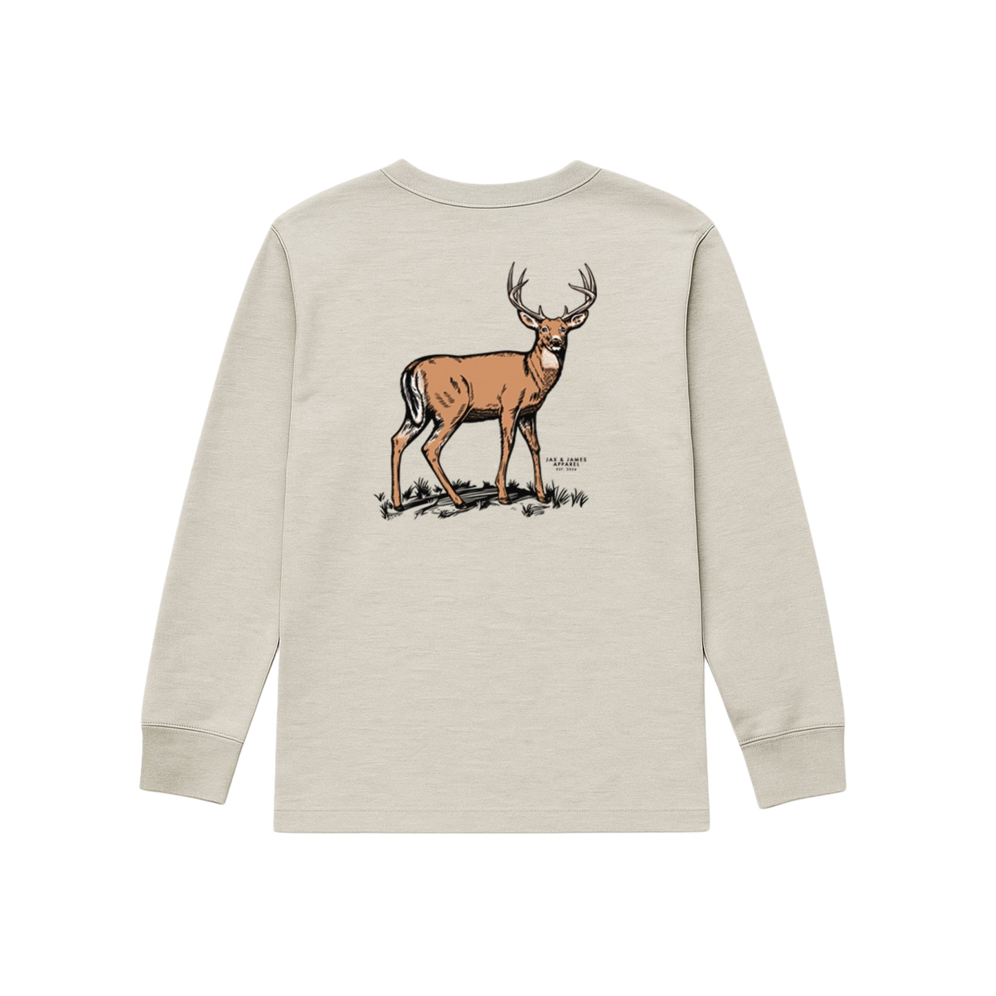 White Tail Deer Long Sleeve Graphic Tee