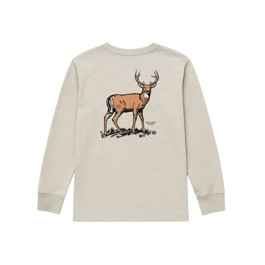White Tail Deer Long Sleeve Graphic Tee