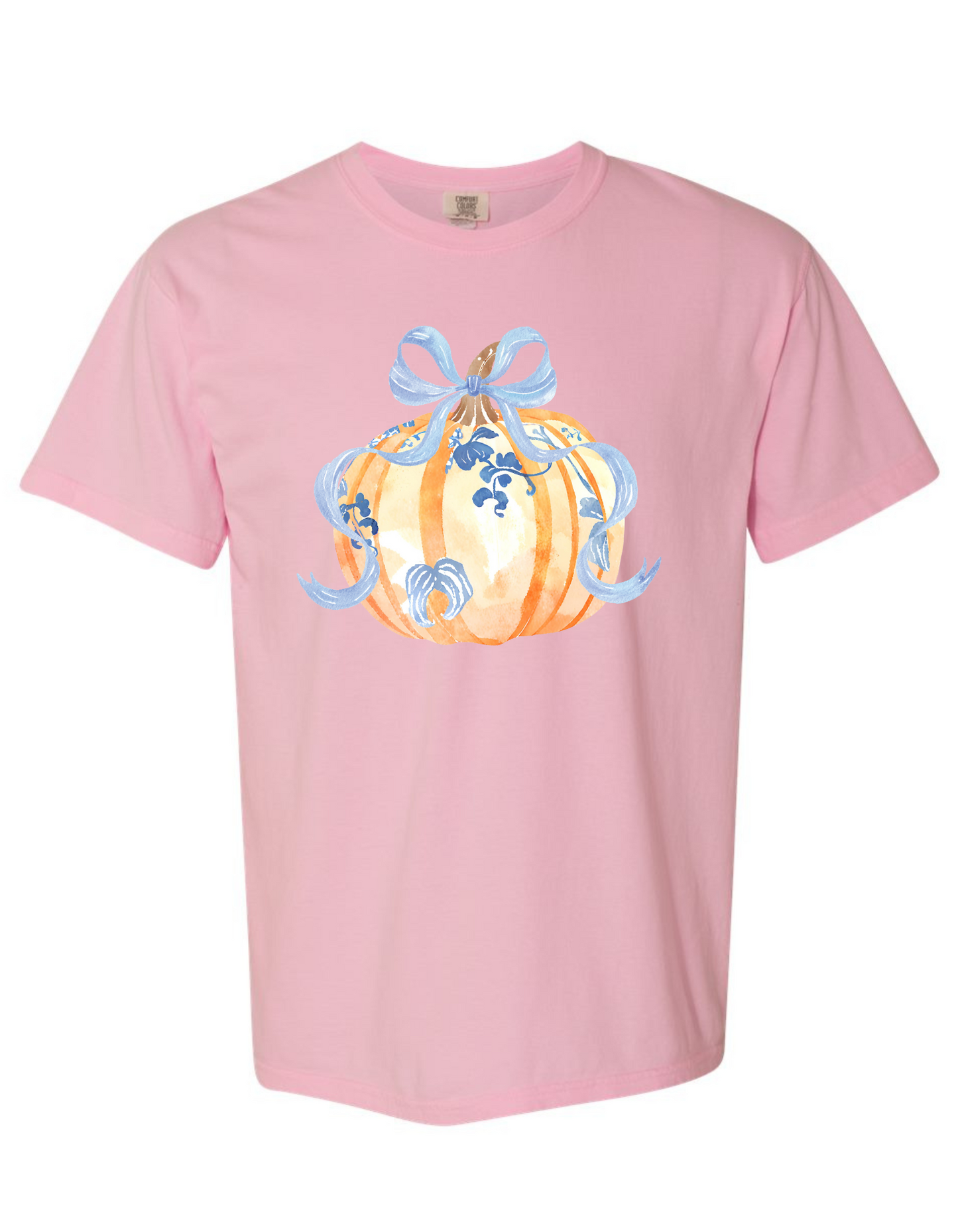 Blue Bow Pumpkin Comfort Color Tee