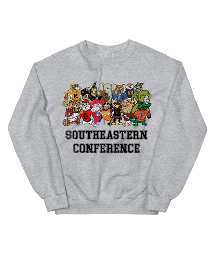 Original Vintage SEC College Mascots Graphic Sweatshirt