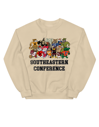 Original Vintage SEC College Mascots Graphic Sweatshirt