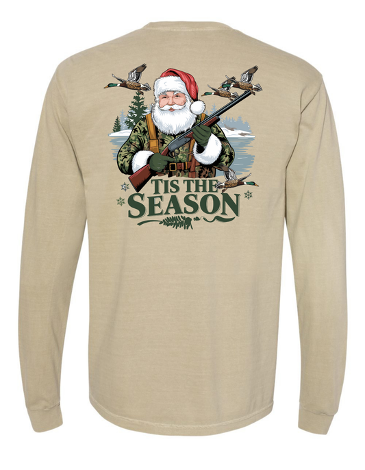 Duck Hunting Santa Long Sleeve Comfort Color Tee