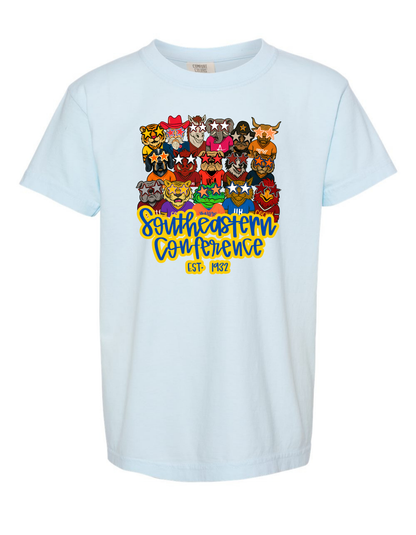 Jax and James Trendy SEC Mascots Color Tee Chambray Southern Lifestyle Apparel