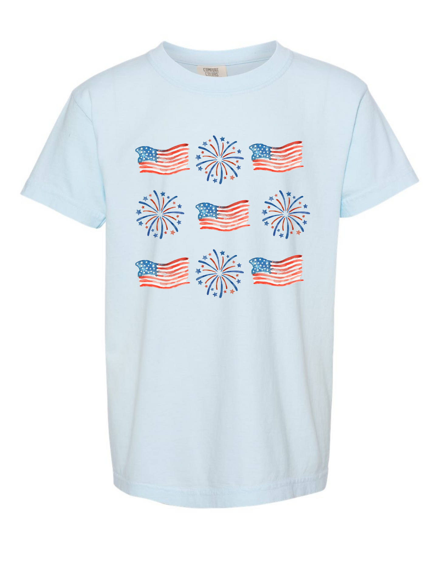 USA Fireworks + Flag Comfort Color Tee