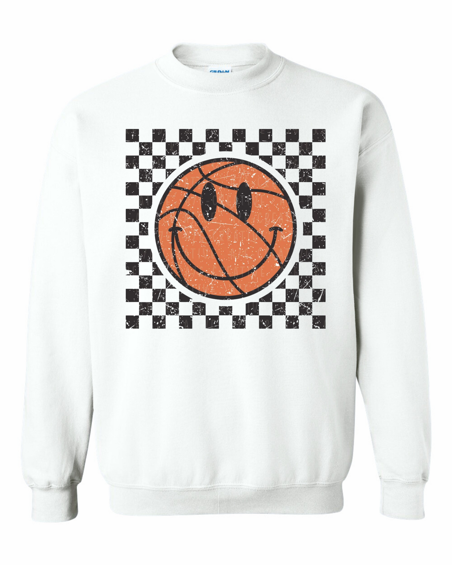 Retro Checkered Basketball Sweatshirt