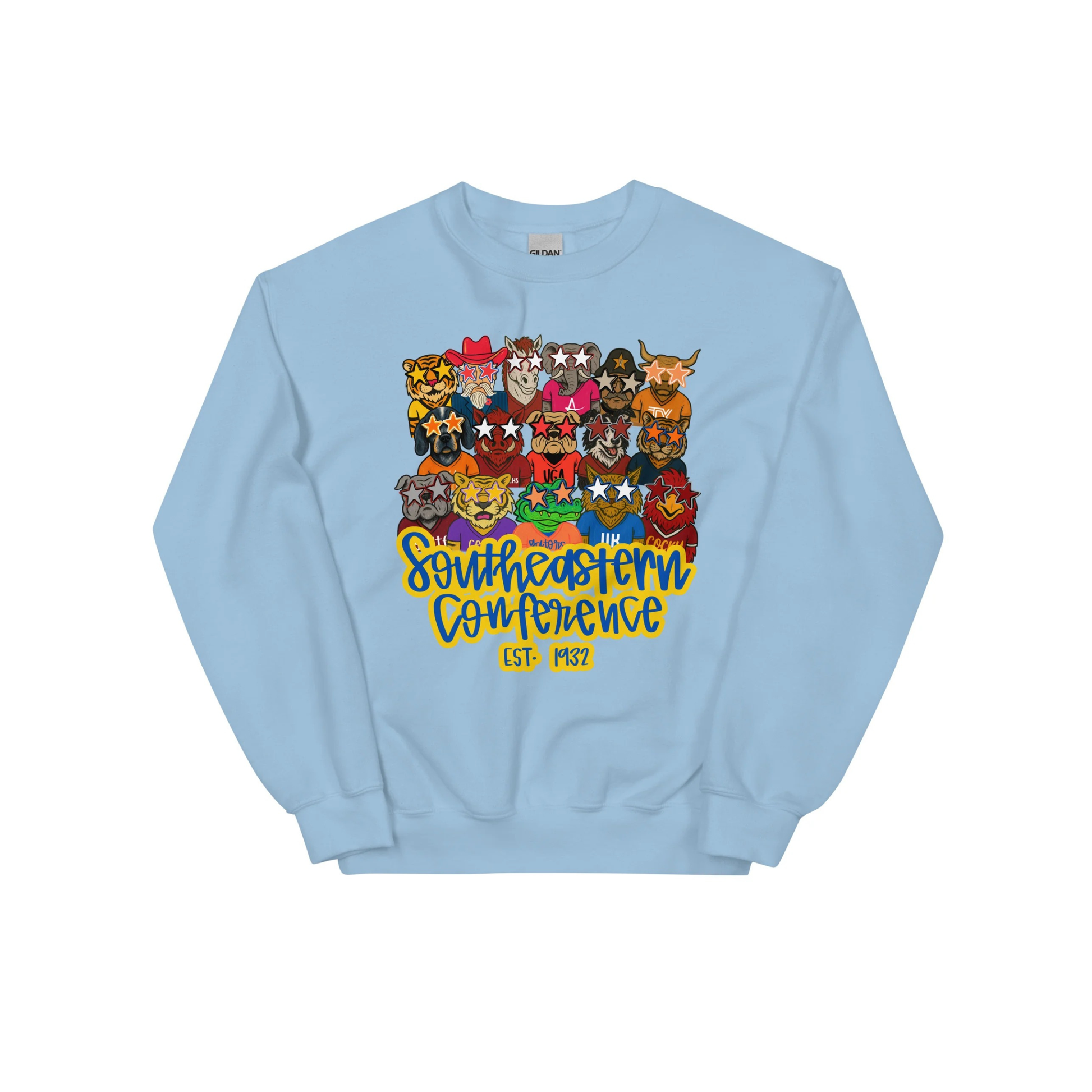 Jax and James Trendy SEC Mascots Sweatshirt Royal Blue Southern Lifestyle Apparel