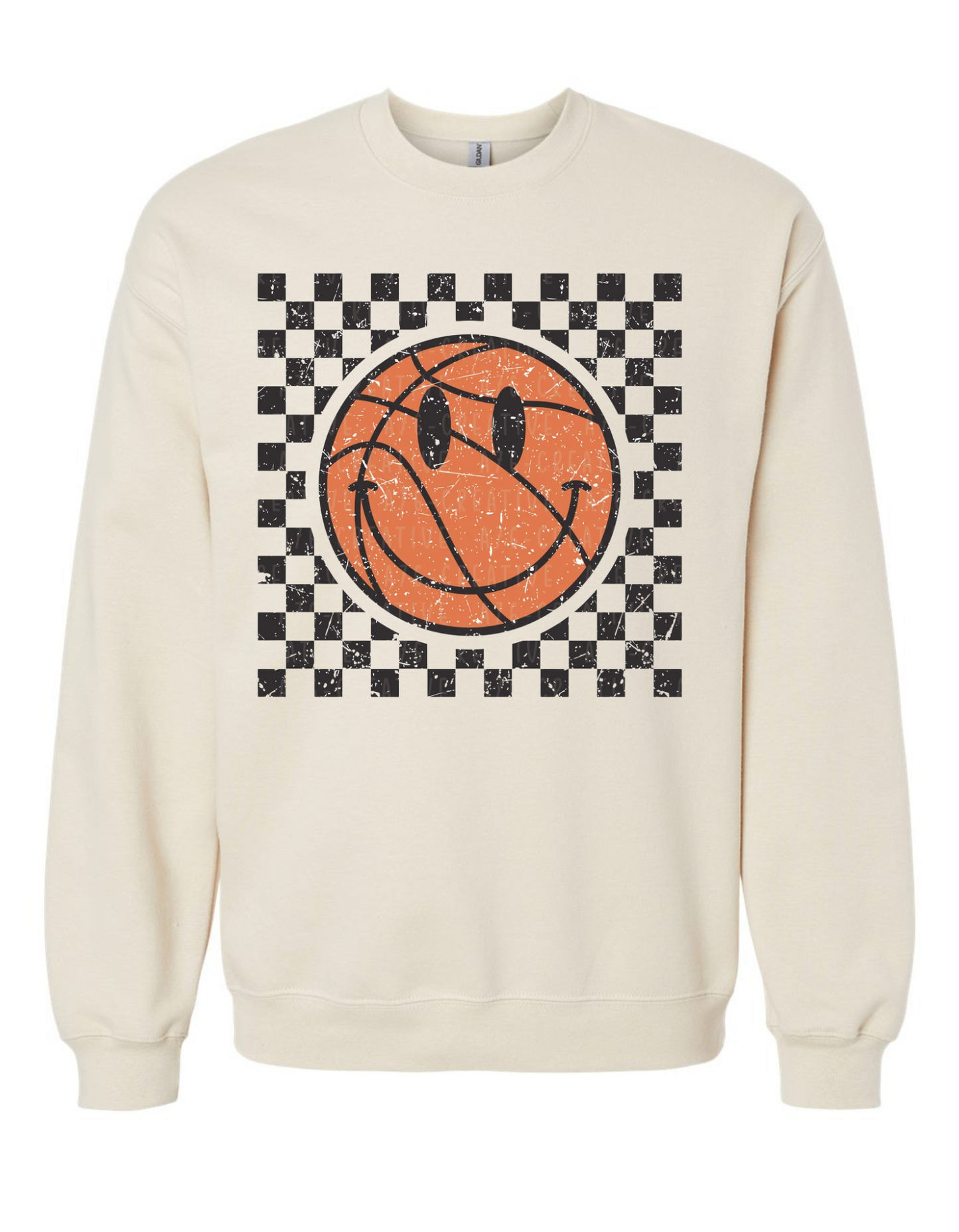 Retro Checkered Basketball Sweatshirt