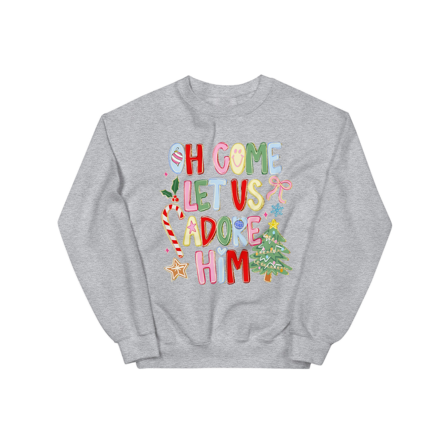 Oh Come Let Us Adore Him Graphic Sweatshirt