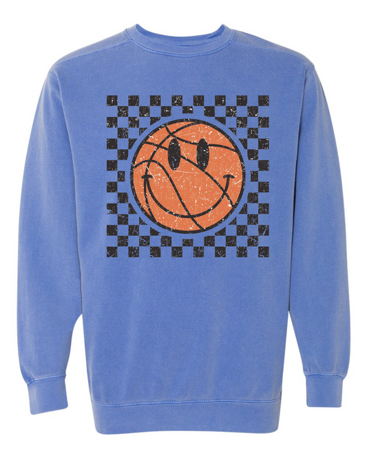 Retro Checkered Basketball Sweatshirt