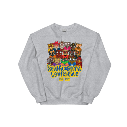 Jax and James Trendy SEC Mascots Sweatshirt Royal Blue Southern Lifestyle Apparel