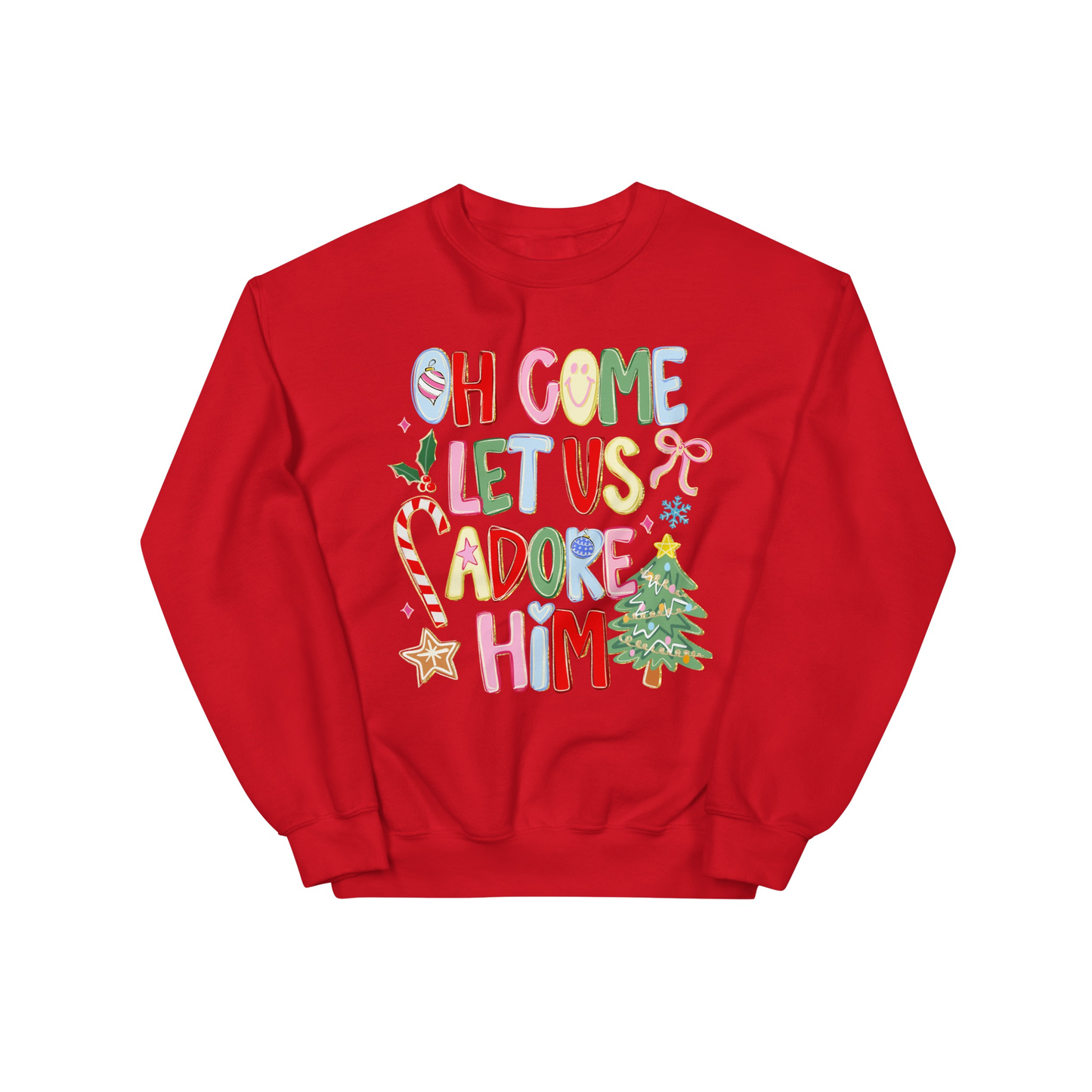 Oh Come Let Us Adore Him Graphic Sweatshirt