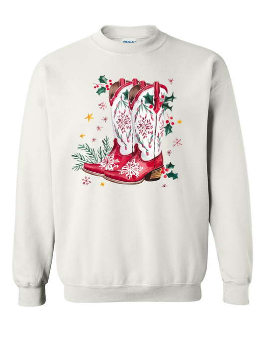 Christmas Cowgirl Boots Sweatshirt