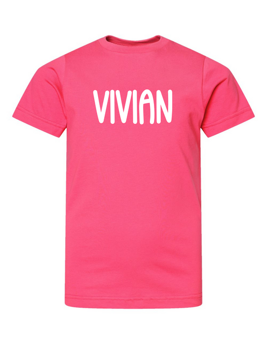 Custom Monogram Specialty Tee - Hot Pink