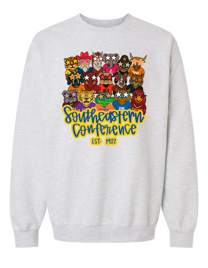 Jax and James Trendy SEC Mascots Sweatshirt Ash Southern Lifestyle Apparel