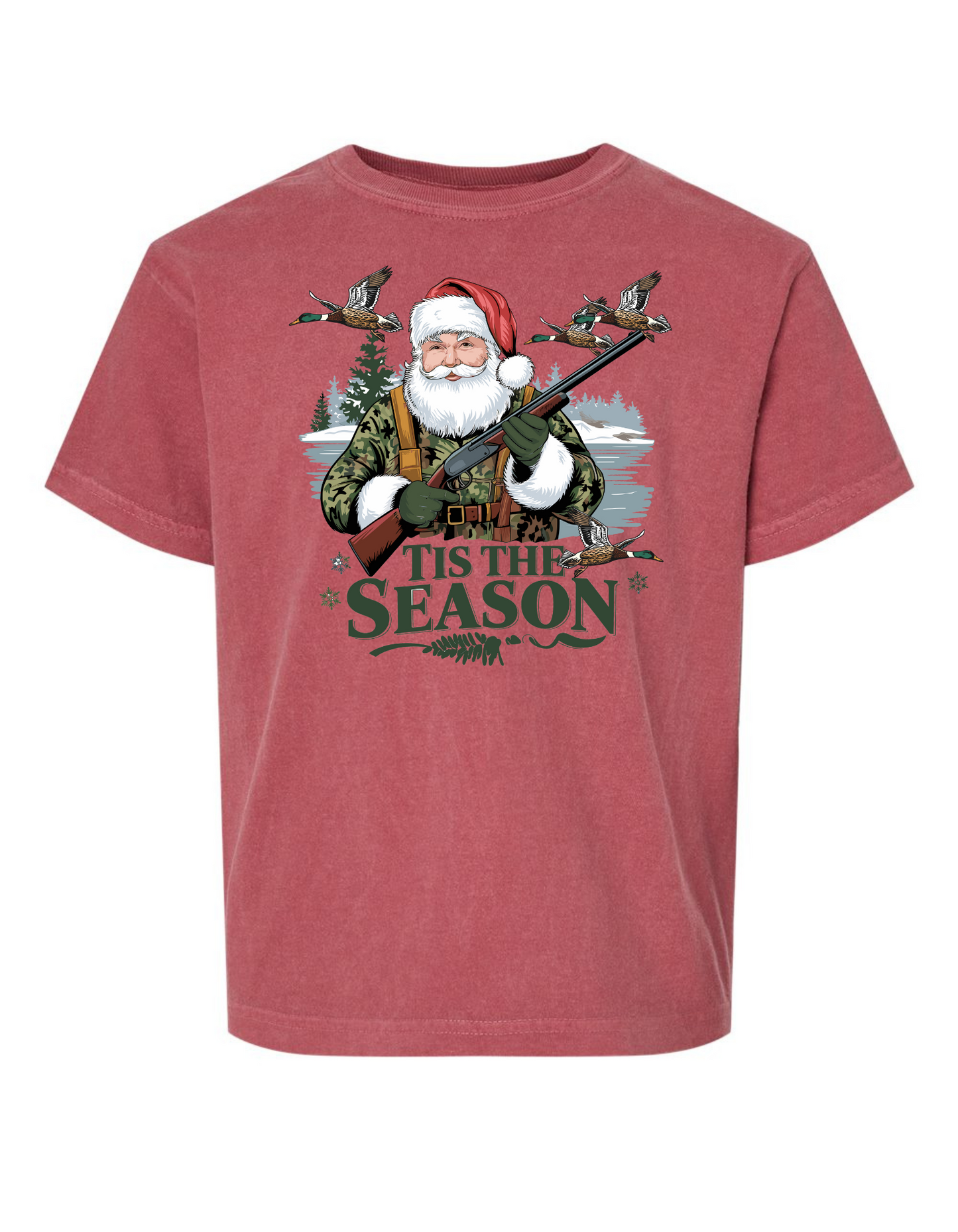 Duck Hunting Santa Comfort Color Tee