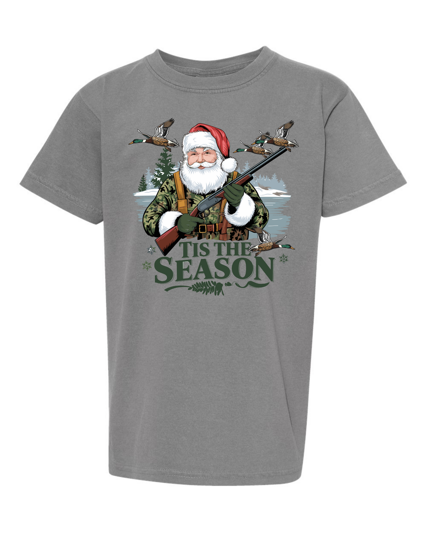 Duck Hunting Santa Comfort Color Tee