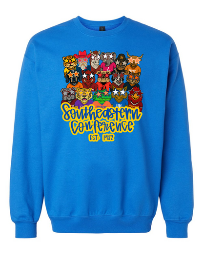 Jax and James Trendy SEC Mascots Sweatshirt Royal Blue Southern Lifestyle Apparel