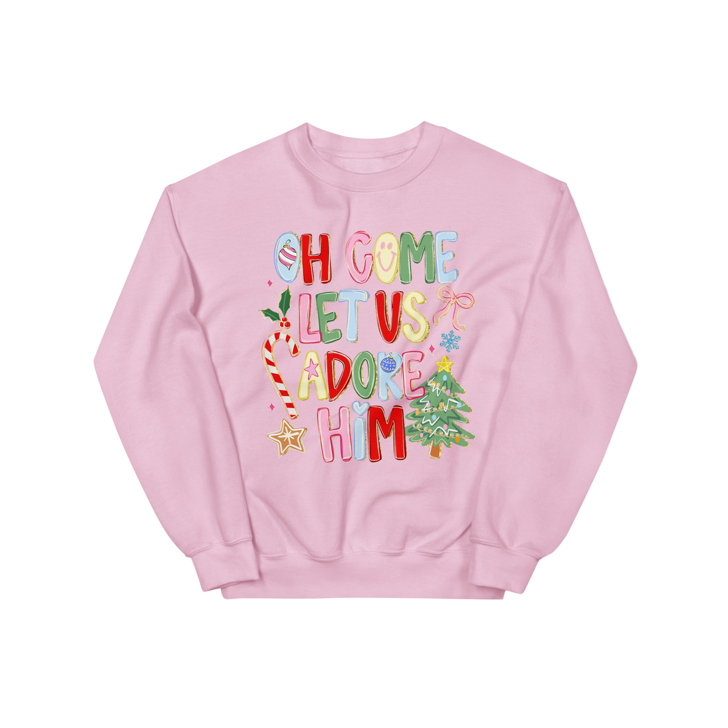 Oh Come Let Us Adore Him Graphic Sweatshirt