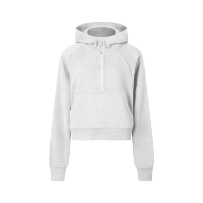 Studio Cropped Half-Zip Hoodie