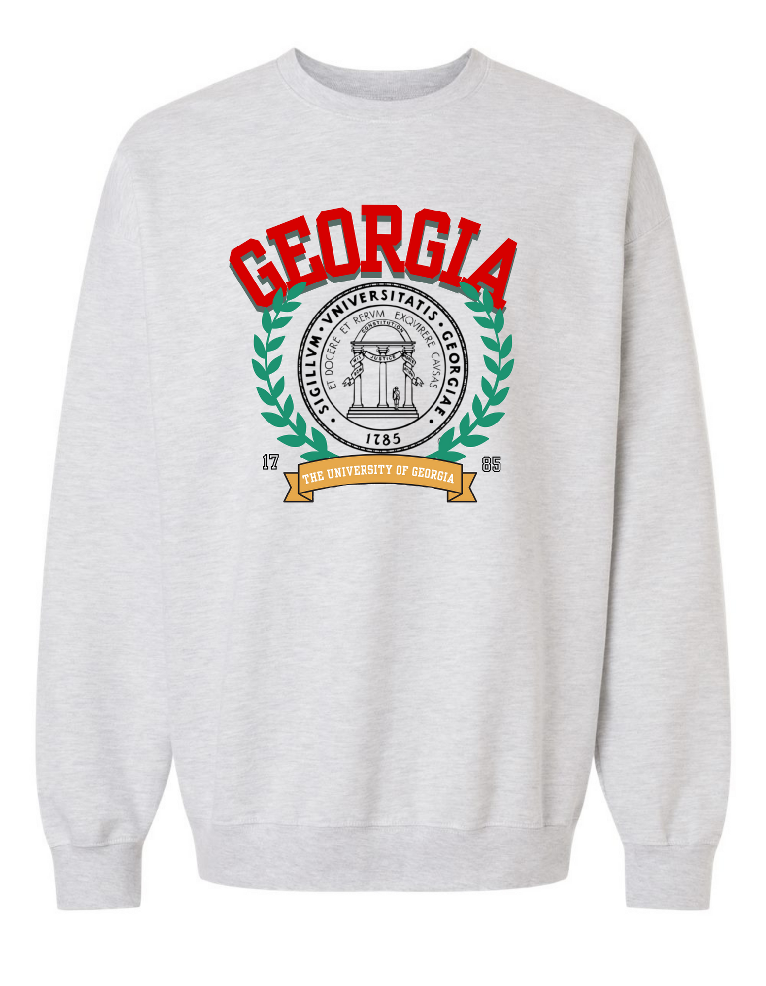 Jax and James Vintage Crest Sweatshirt Heathery Grey Sweatshirt GA Southern Lifestyle Apparel
