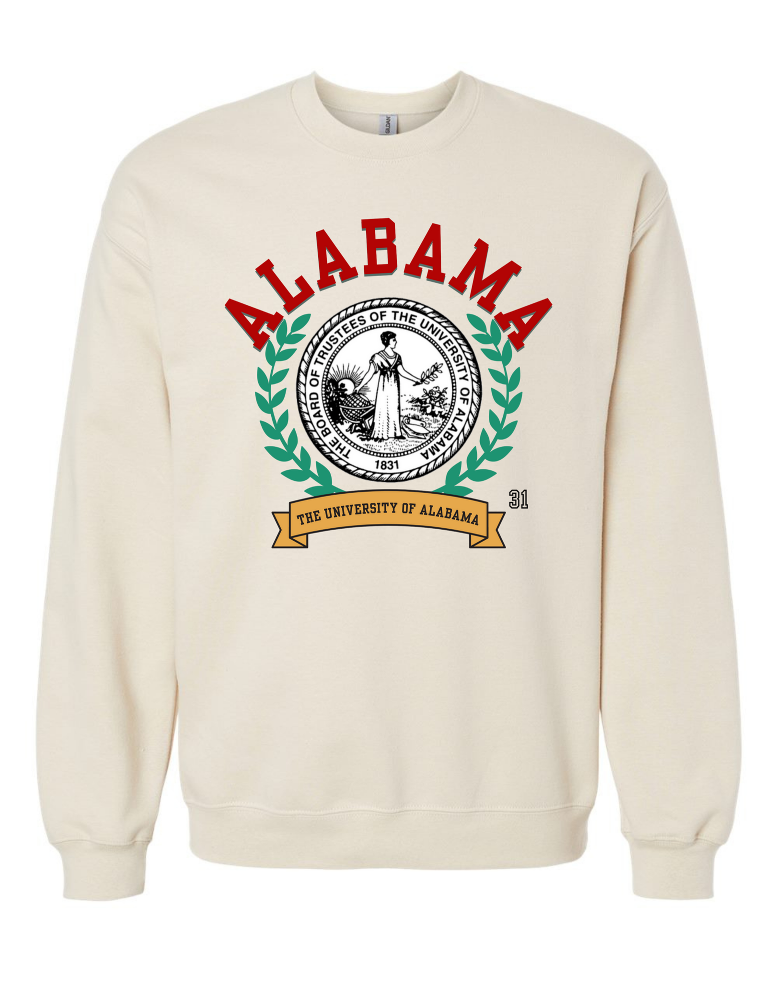 Jax and James Vintage Crest Sweatshirt Ivory Sweatshirt AL Southern Lifestyle Apparel