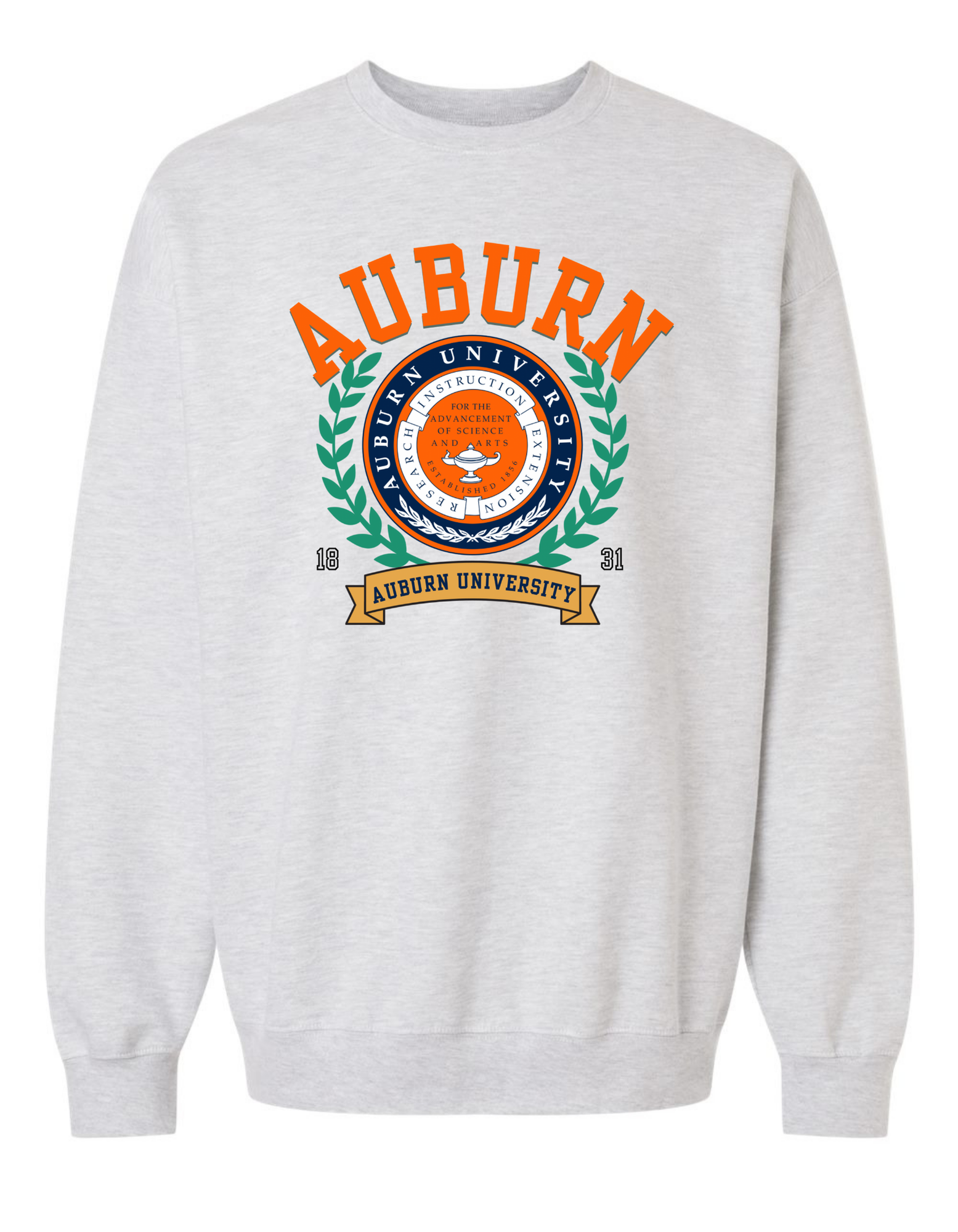 Jax and James Vintage Crest Sweatshirt Heathery Grey Sweatshirt AUB Southern Lifestyle Apparel