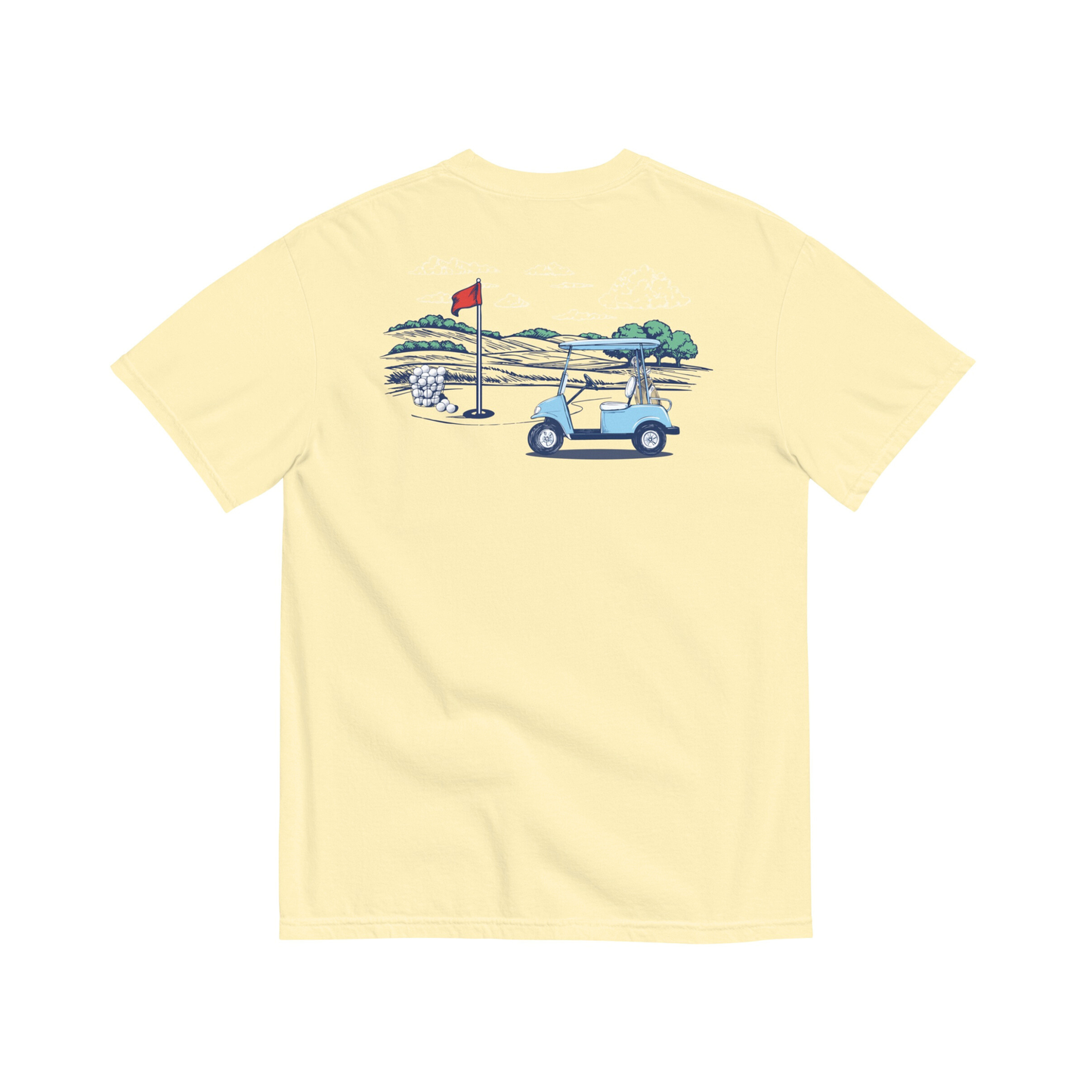 Jax and James Golf Days Pocket Tee Light Yellow Southern Lifestyle Apparel