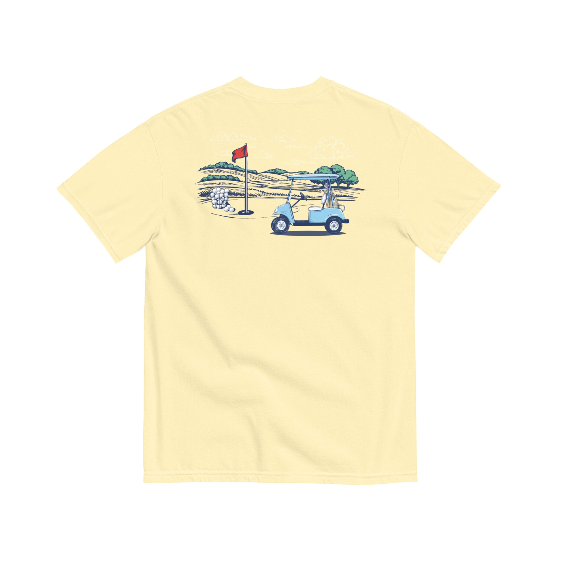 Jax and James Golf Days Pocket Tee Light Yellow Southern Lifestyle Apparel