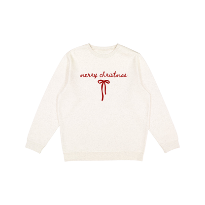 Minimalist Merry Christmas Bow Graphic Sweatshir