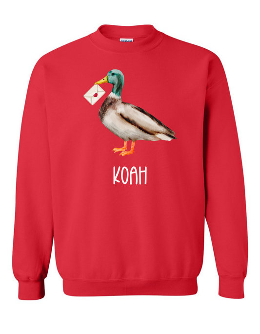 Valentine's Day Duck Sweatshirt