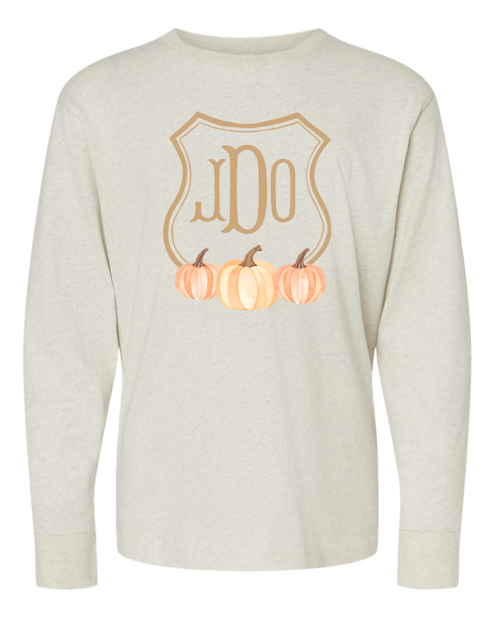 Boys Fall Pumpkins Crest Long Sleeve Specialty Tee