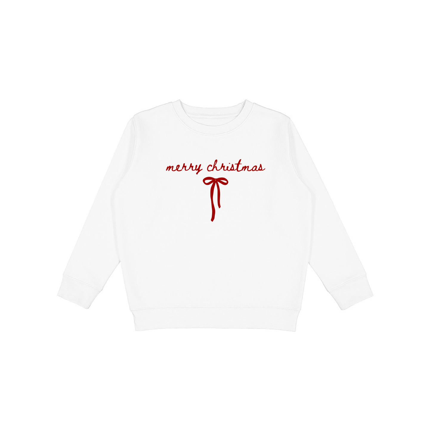 Minimalist Merry Christmas Bow Graphic Sweatshir