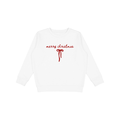 Minimalist Merry Christmas Bow Graphic Sweatshir