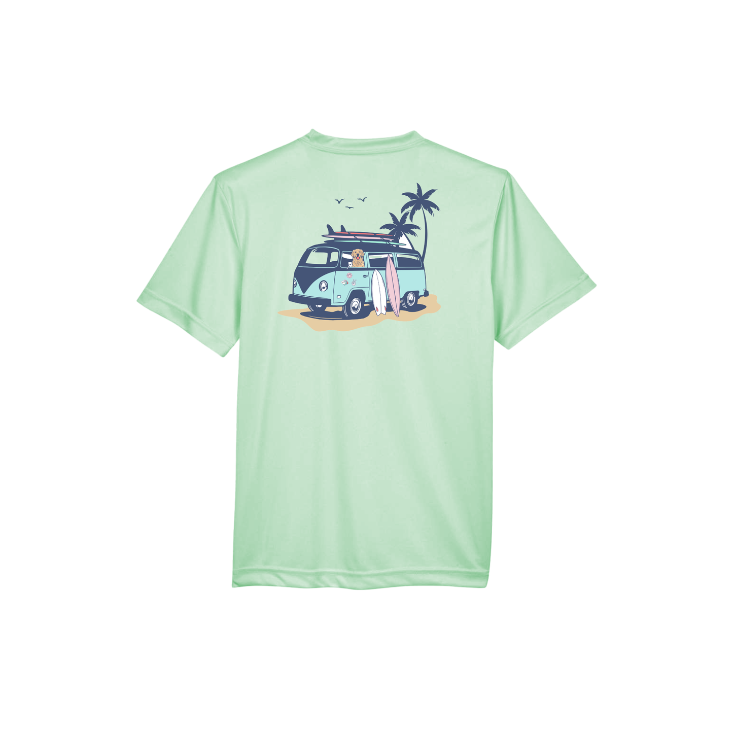 Jax and James Retro Surf Bus Performance Tee Southern Lifestyle Apparel