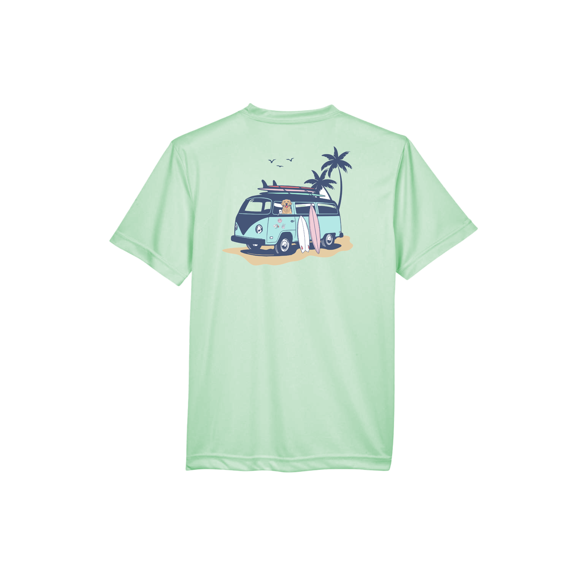 Jax and James Retro Surf Bus Performance Tee Southern Lifestyle Apparel