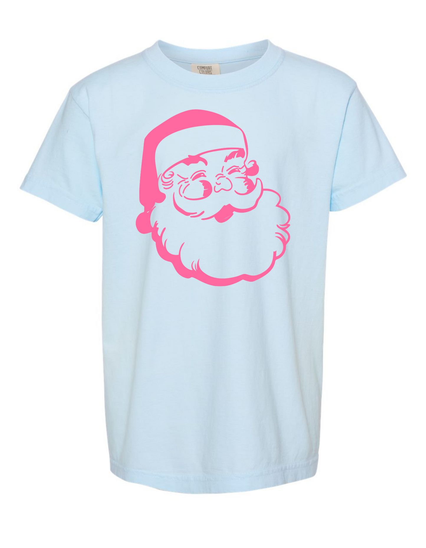 Simple Pink Santa Comfort Color Tee