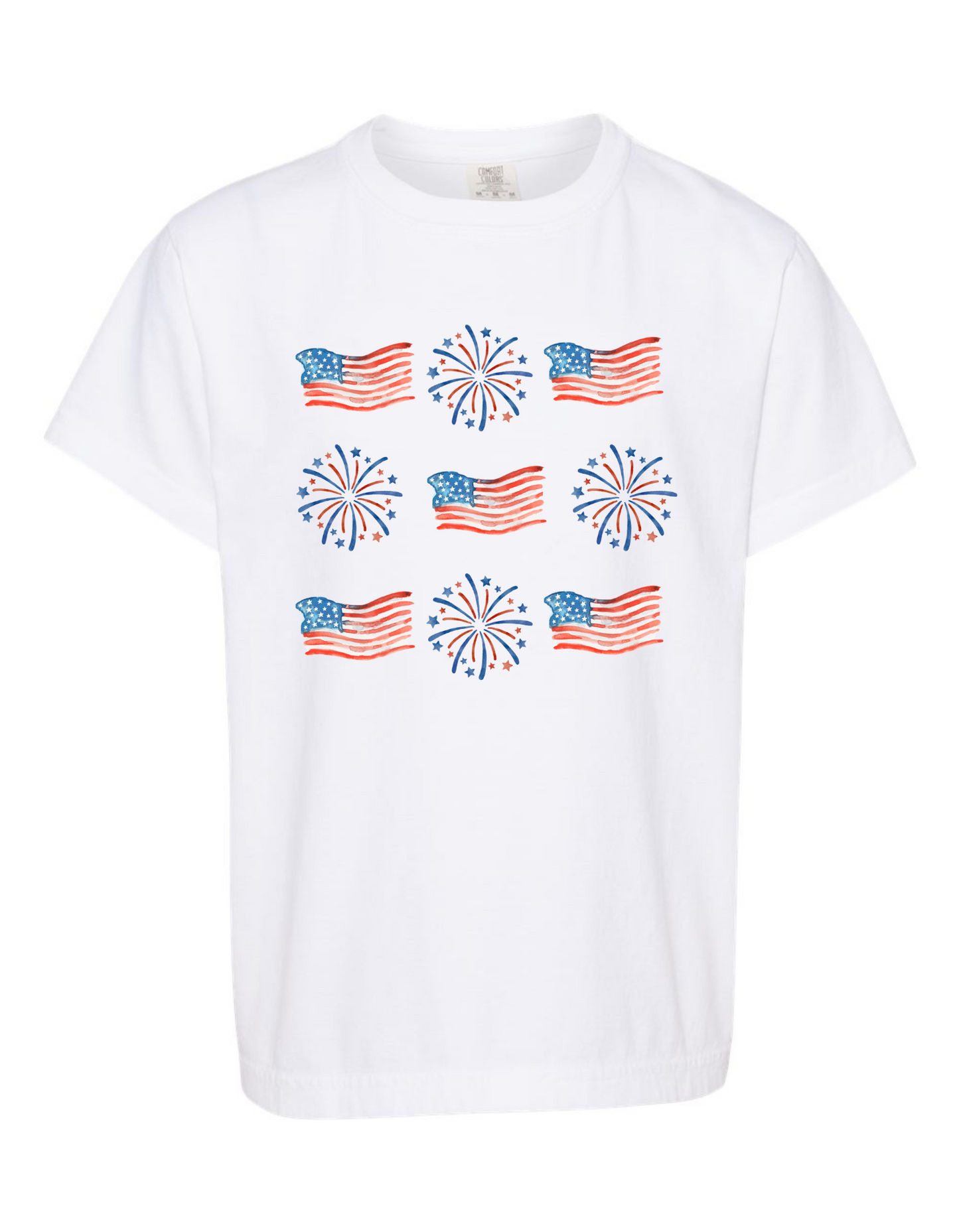 USA Fireworks + Flag Comfort Color Tee